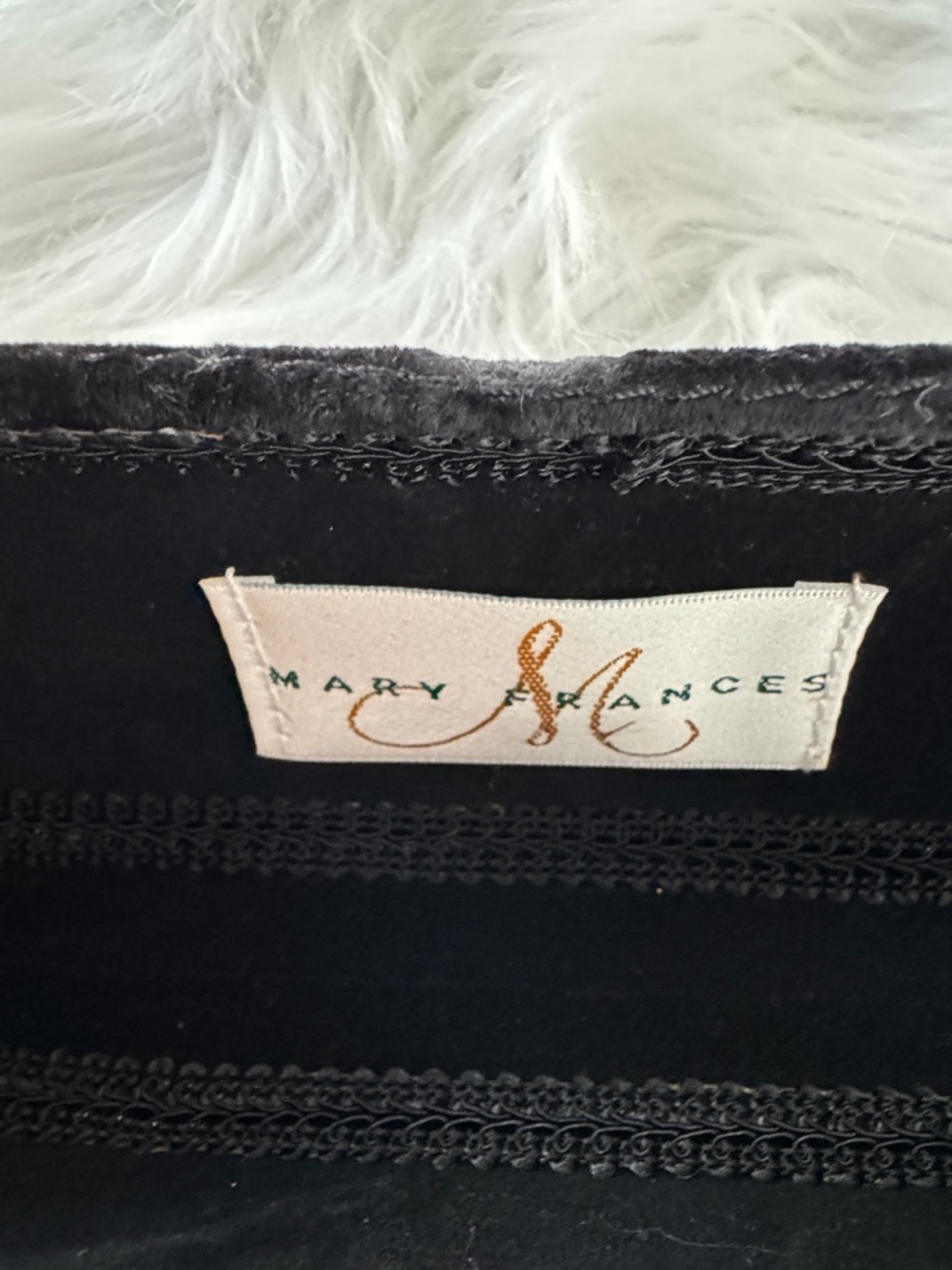 Mary Frances Black Beaded Evening Clutch with Red Gem Flower Accents - Picture 10 of 15